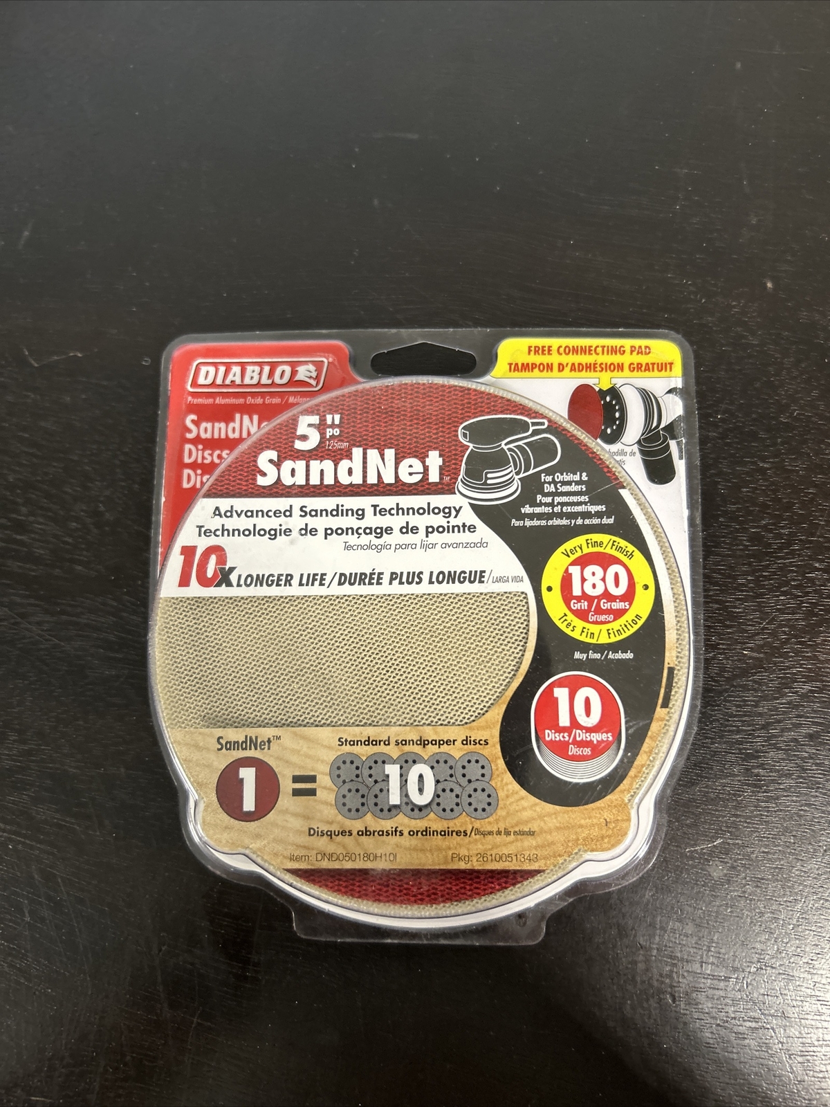 Diablo 5” Ceramic Blend SandNet Sanding Disc 180 Grit Very Fine 10 pack