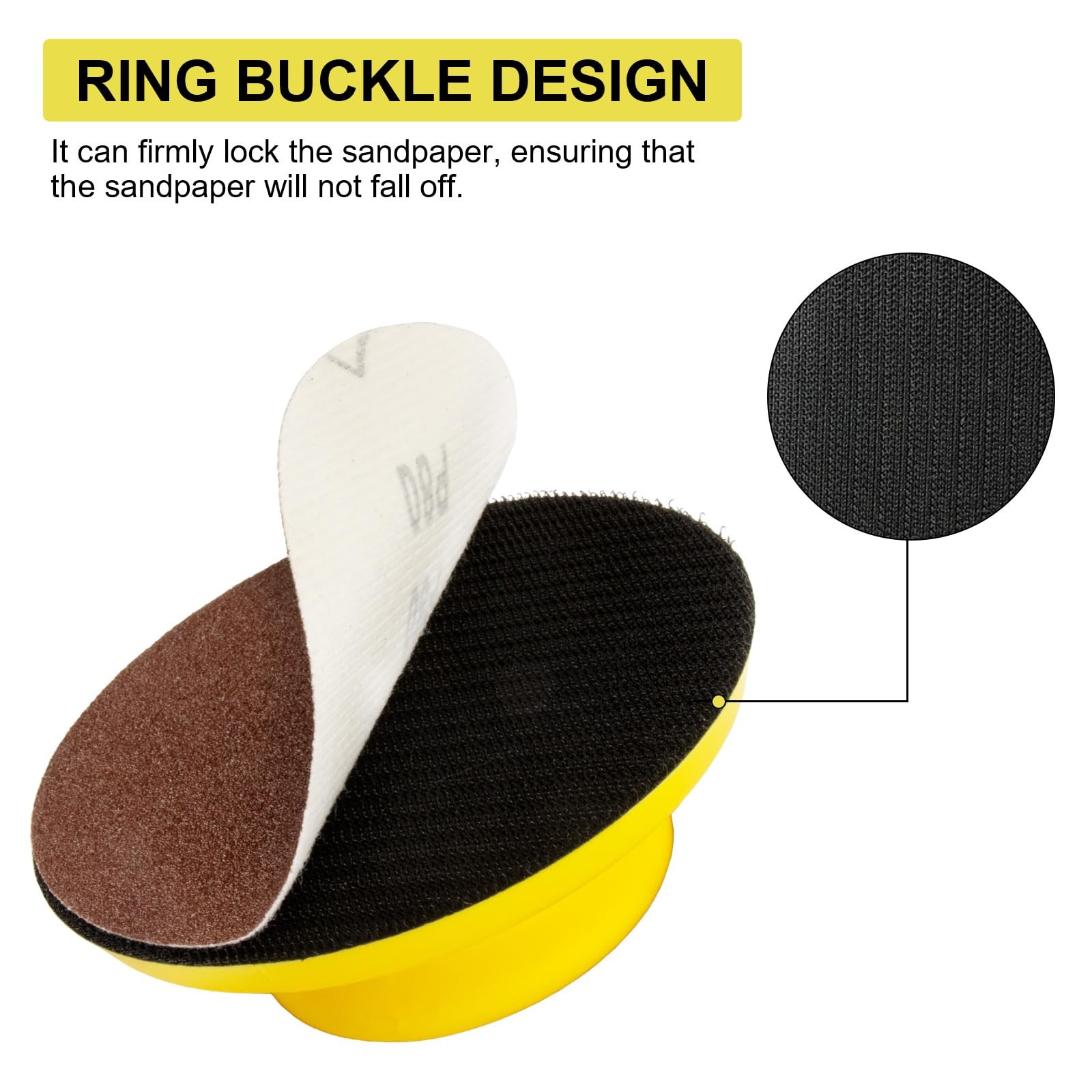 4Pcs Hook and Loop Sanding Block 1 Cleaning Brush 5 Inch Round and Sanding Bl…