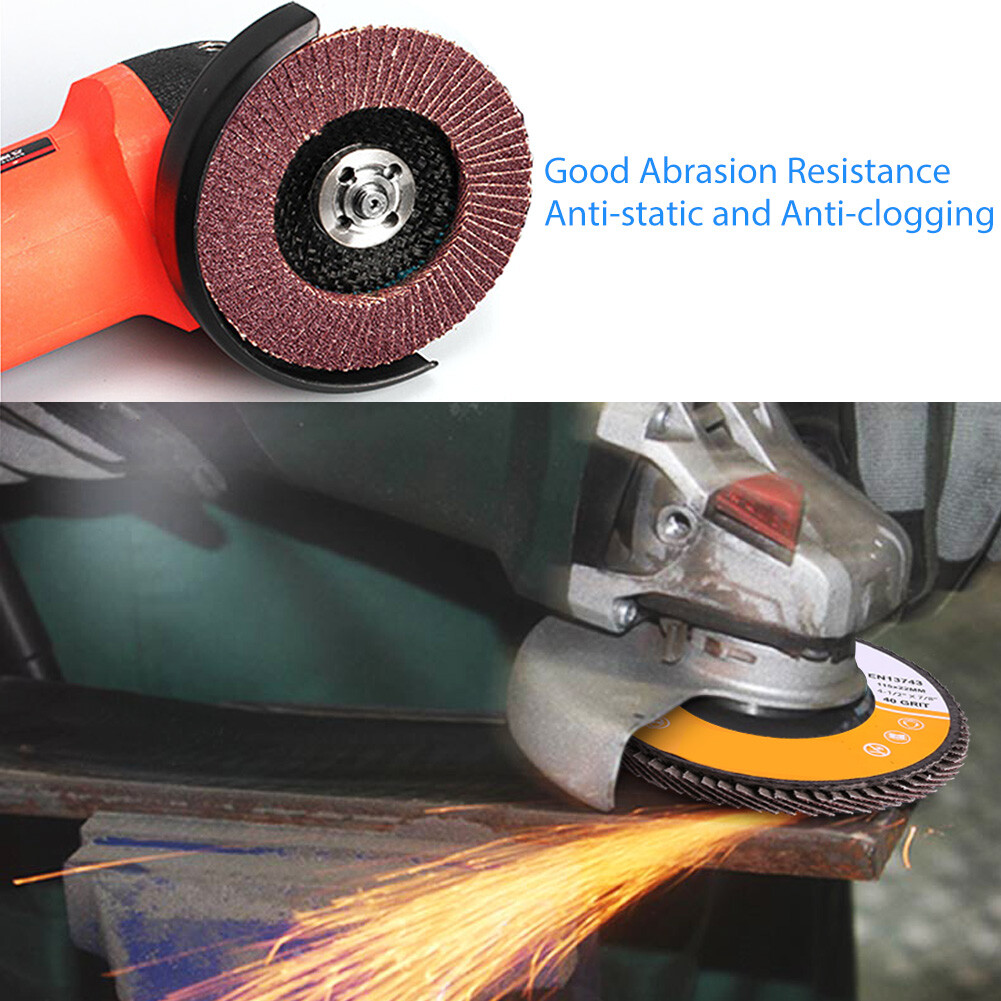 4.5″ 4-1/2 Flap Disc 40 60 80 120 Grit Angle Grinder Sanding Grinding Wheels