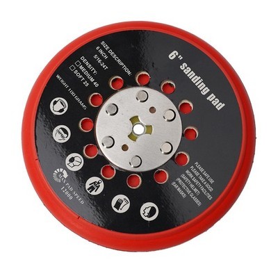 Red And Black Multi Hole Back Up Sanding Pad Replacement For Bosch RSM6045