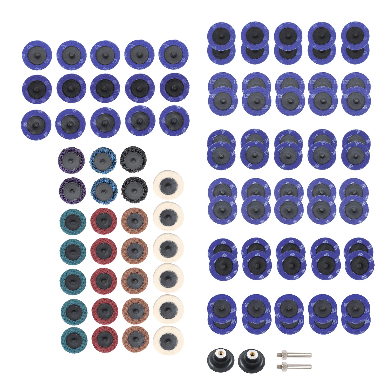 104Pcs 2″ Sanding Disc Set 40-240 Grit 1/4 Shank for Drill Die Grinder
