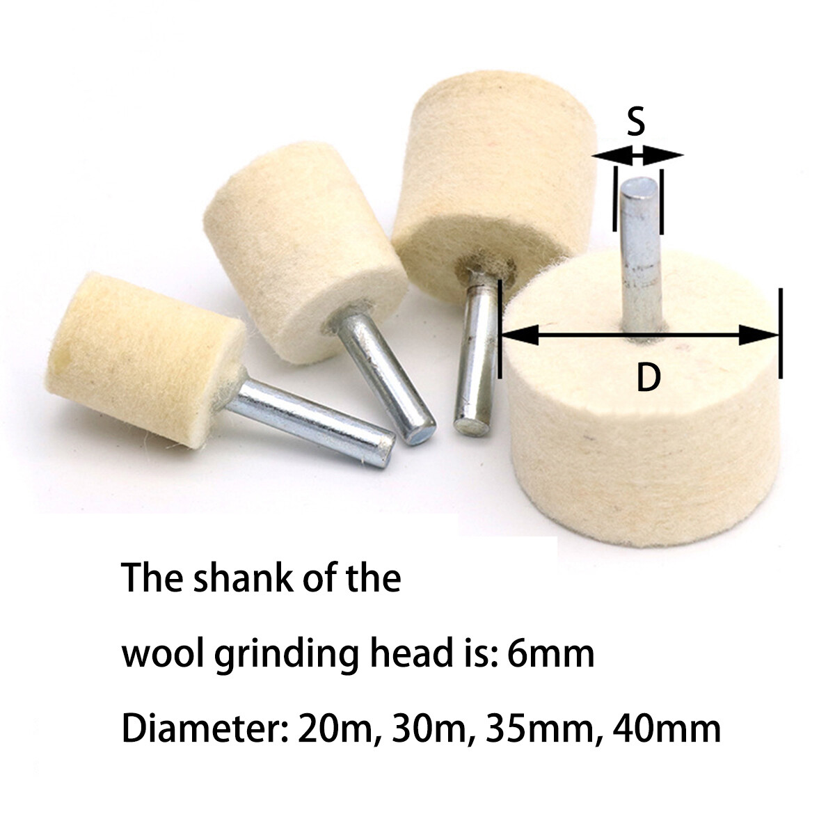 Wool Felt Grinding Buff Wheel Agate Jade Polishing Rotary Drill 20/25/30/35/40mm