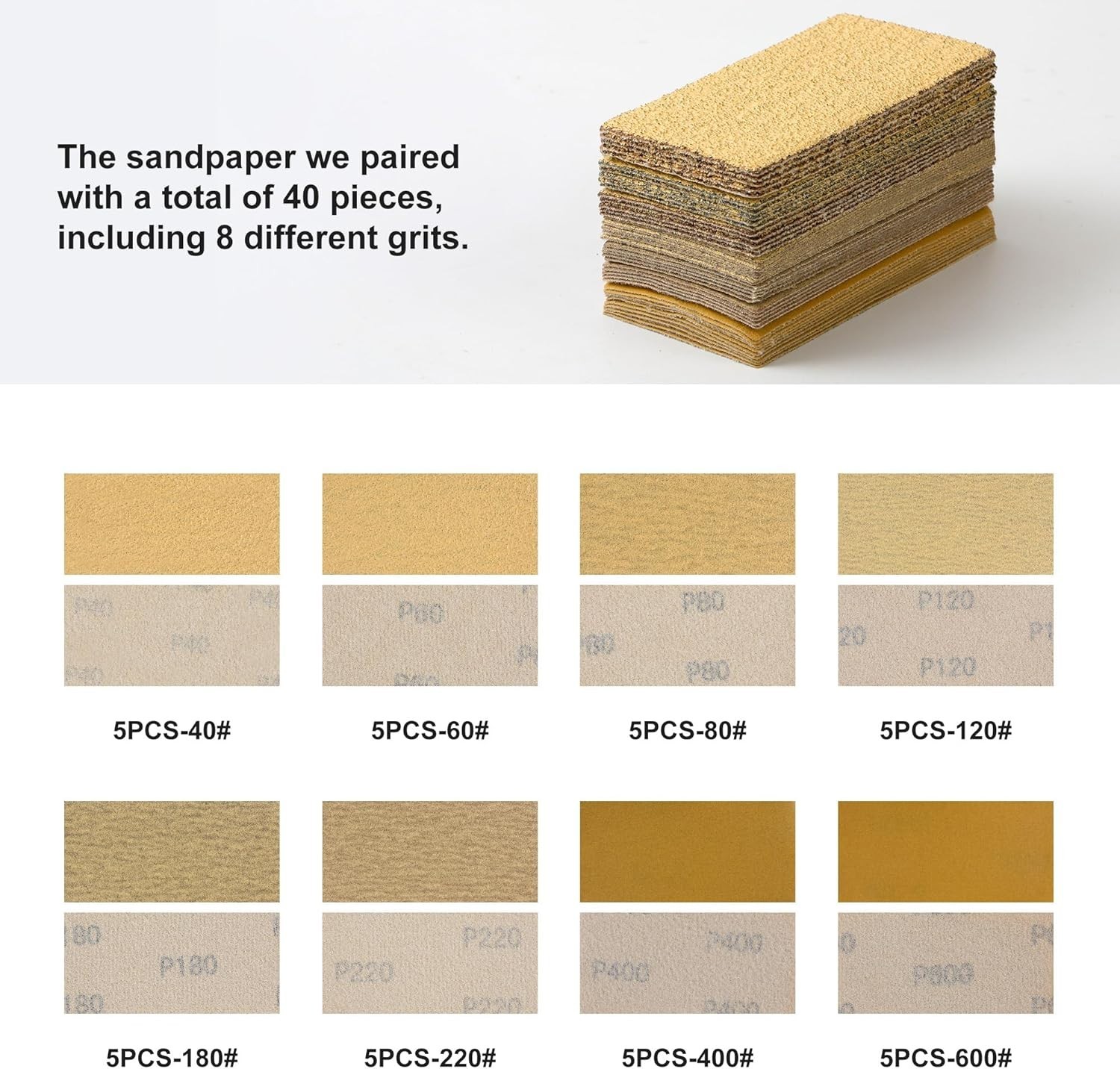 Rectangle Hand Sanding Block Kit With 3 Blocks 5″ 73/4″ And 10″ Set Hook & Loop