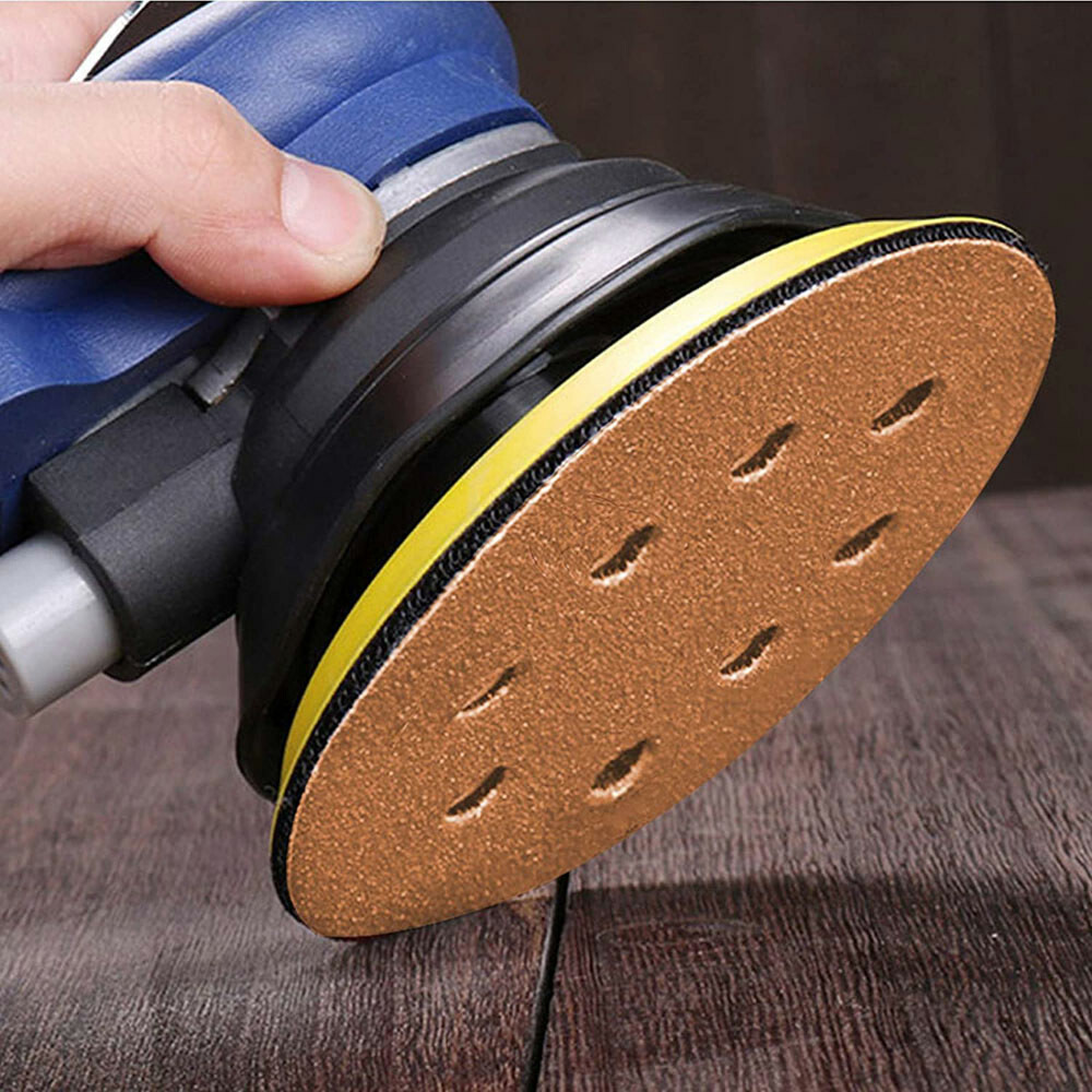 8 Hole Hook & Loop Sanding Disc 5″ 125mm Gold Sandpaper Pad Orbital 40-1000 Grit