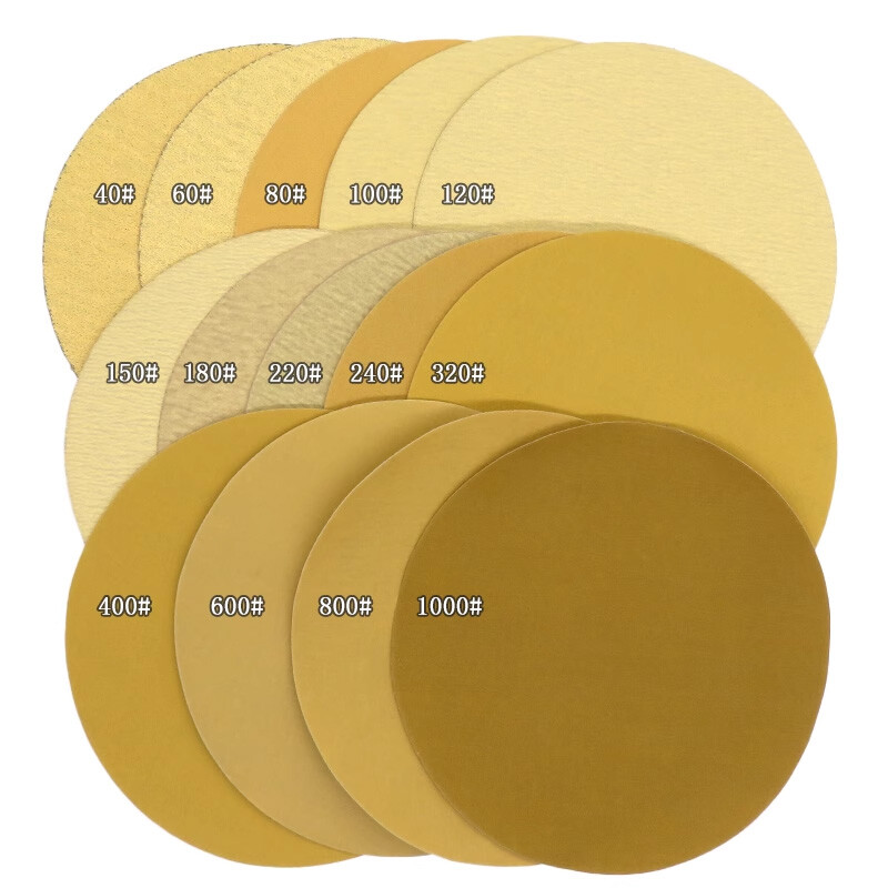 9 Inch 225mm Round Yellow Sandpaper Disk Hook and Loop 40-1000 Grit Sand Sheets