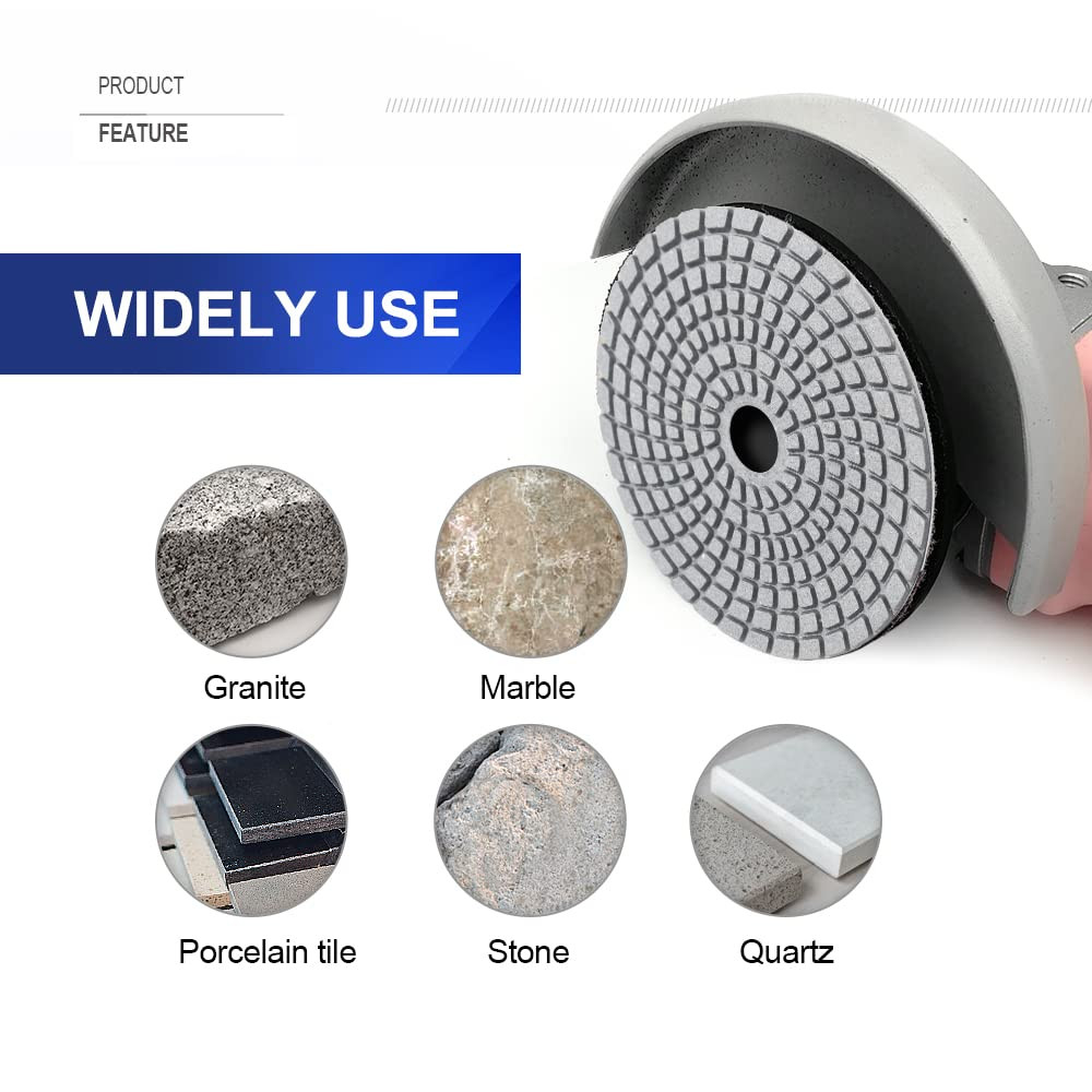 8Pcs Diamond Wet Polishing Pads for Marble & Granite Stone Grinding