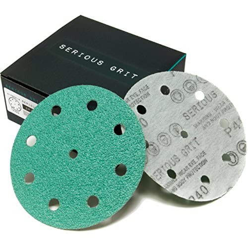 – 5-Inch 9-Hole PSanding Discs – 25 Pack Box | Fits 5″ Random Orbital 40 Grit