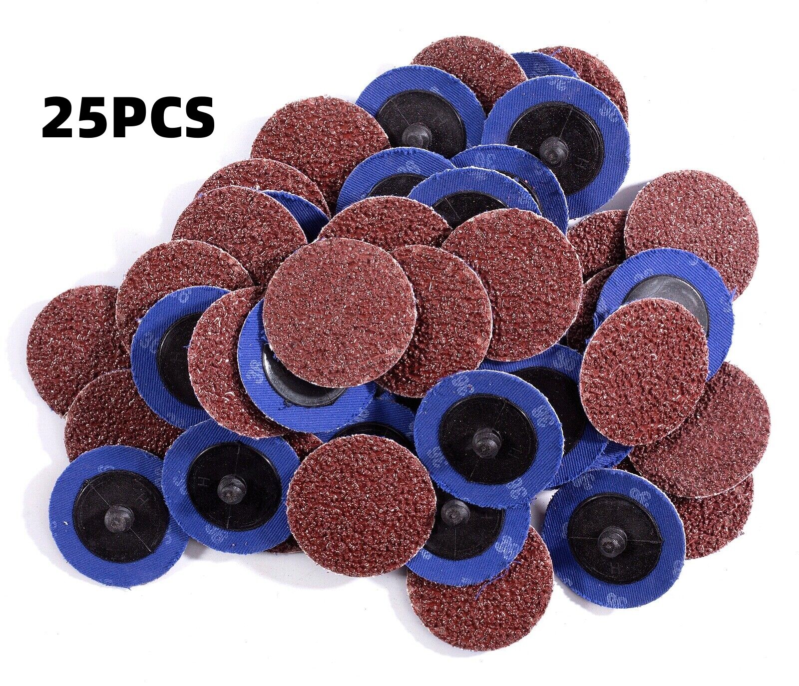 25 PCS 3 Inch 36 60 80 Grit Roll Lock Quick Change Sanding Discs Grinding Discs