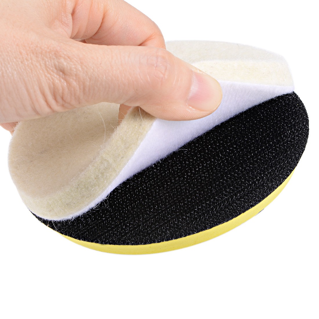 3-Inch Wool Polishing Pad Hook and Loop Buffing Wheel 12Pcs