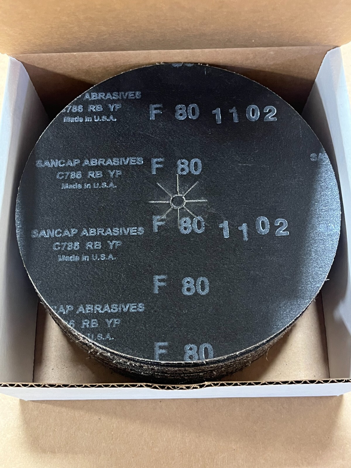 7″ X 5/16″ PREMIUM SILICON CARBIDE, CLOTH EDGER SANDING DISCS. 36-80 GRIT