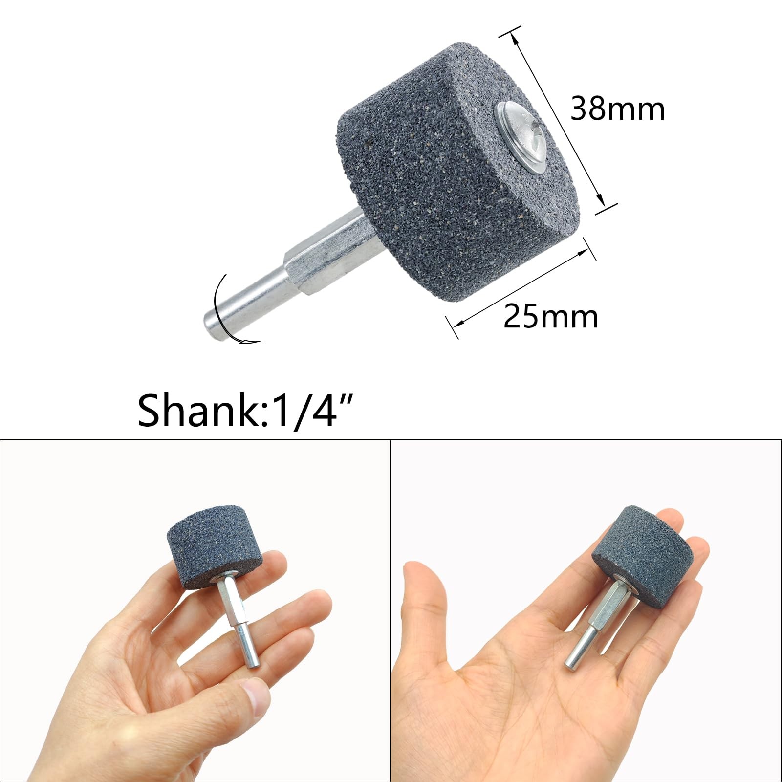 5 Pcs Abrasive Stone Grinding Wheels with 1/4″ Shank,1-1/2 inch by 1 inch Alu…