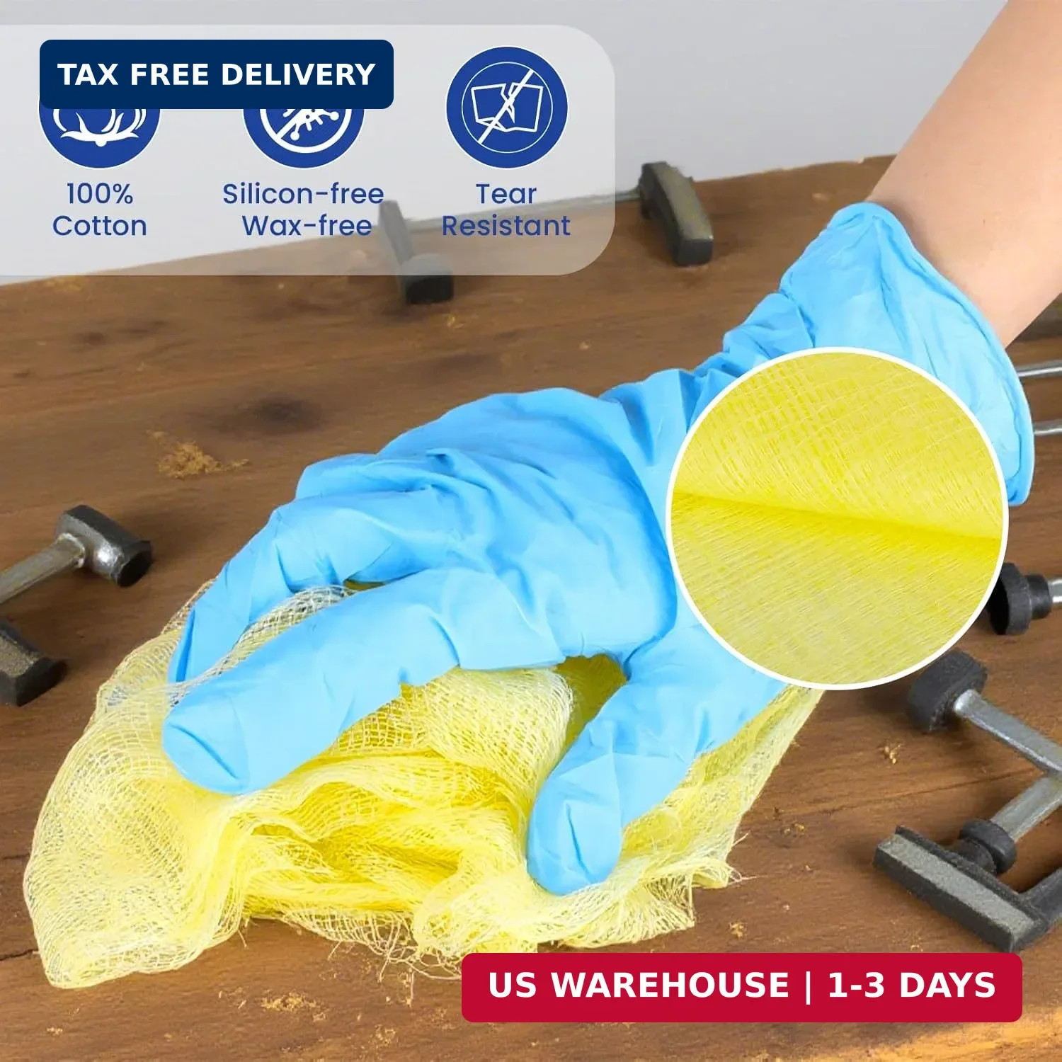 CAREGY 36Pcs Tack Cloth for Removing Dust from Woodworking, Sanding Particles, C