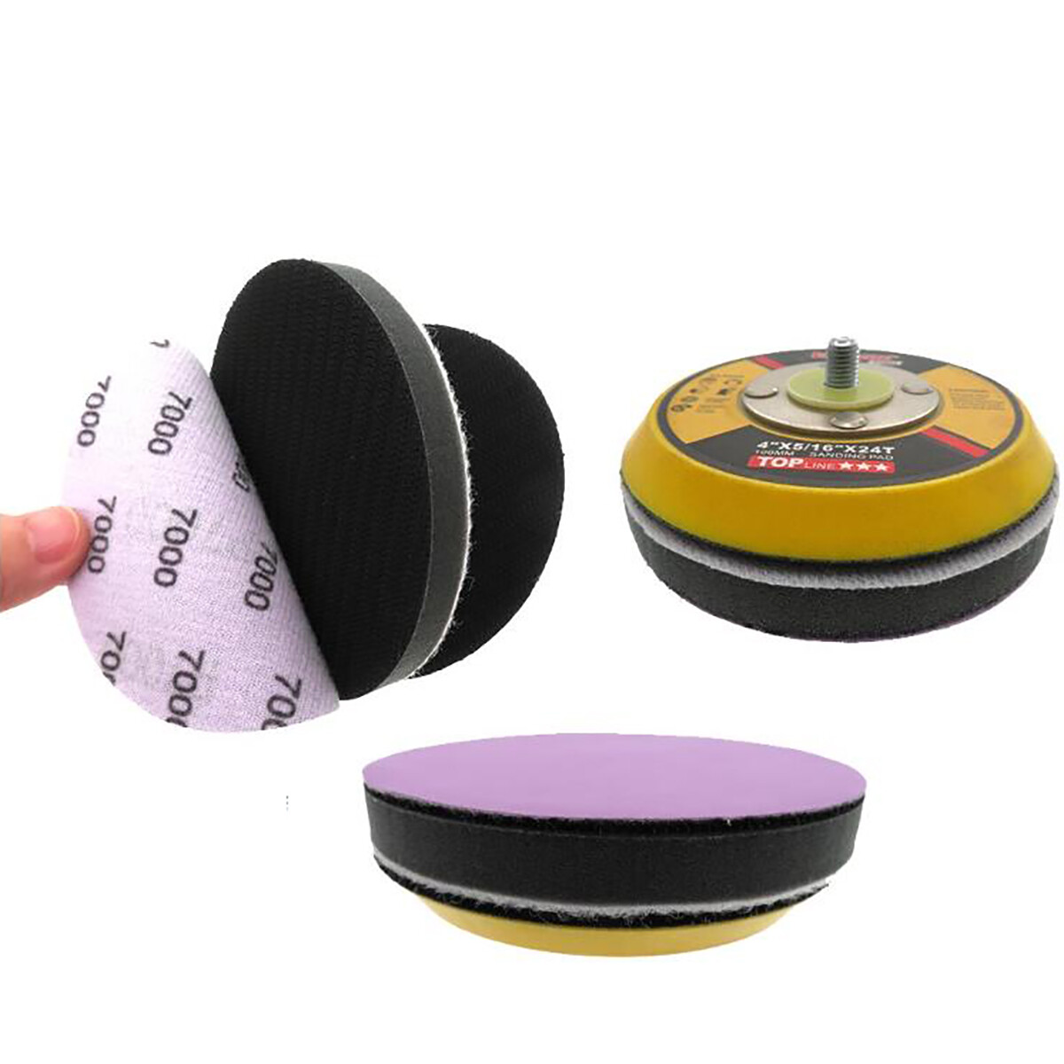 3″ 75mm Wet and Dry Sanding Discs Hook&Loop Polishing Sandpaper Pads 60#-10000#