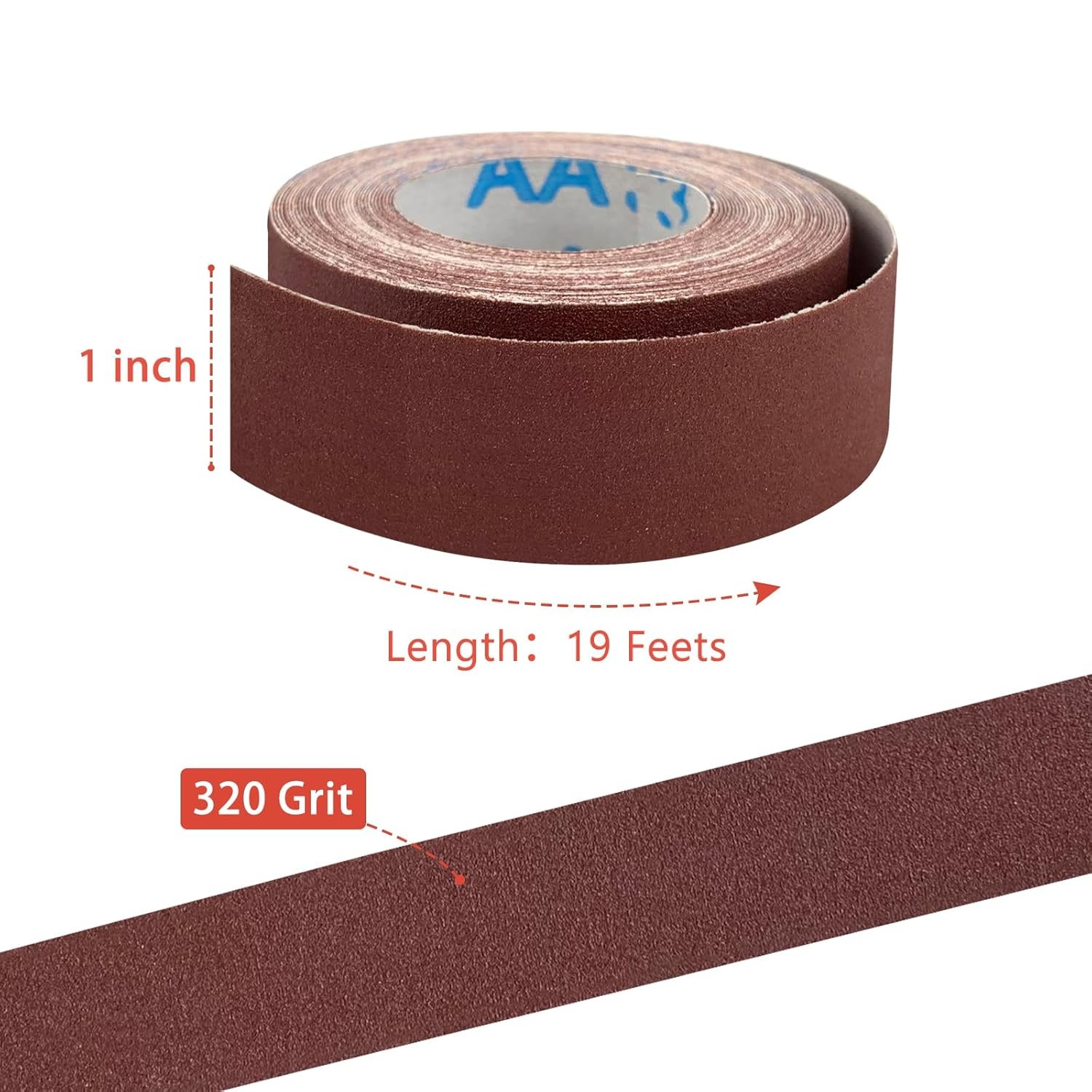 320 Grit Emery Cloth Sandpaper Roll 1″x19ft for Wood, Metal, Automotive Wet #262