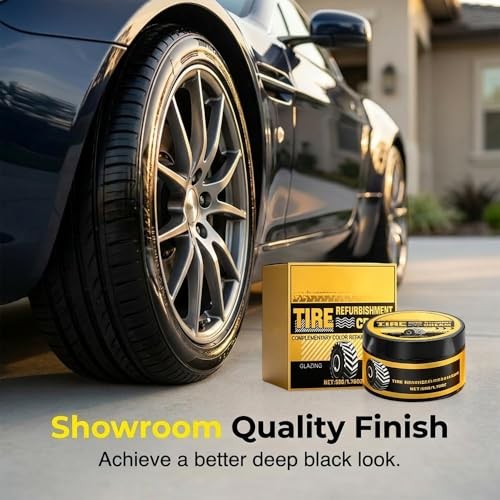 2PCS Car Tire Shine with Sponge, Wheel Shine Tire Polishing Paste, Tire