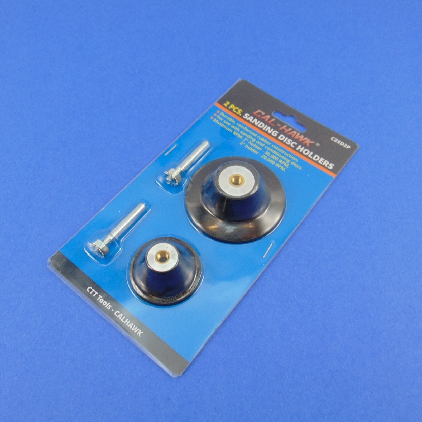 2-Pc Sanding Grinder Disc Holder Set w/ Mandrels 2” & 3” Pad Drill Mounted Tool