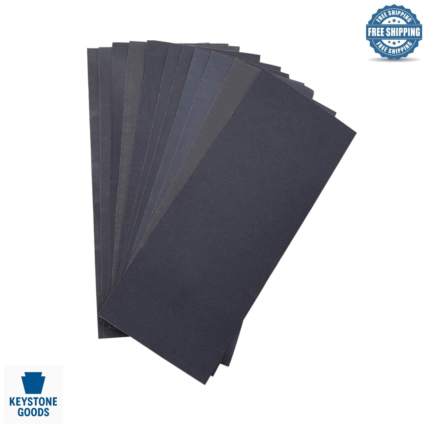 Assorted Grit Waterproof Sandpaper Sheets, 12-Pack – 9×3.6 Inch, Fine to Coar…
