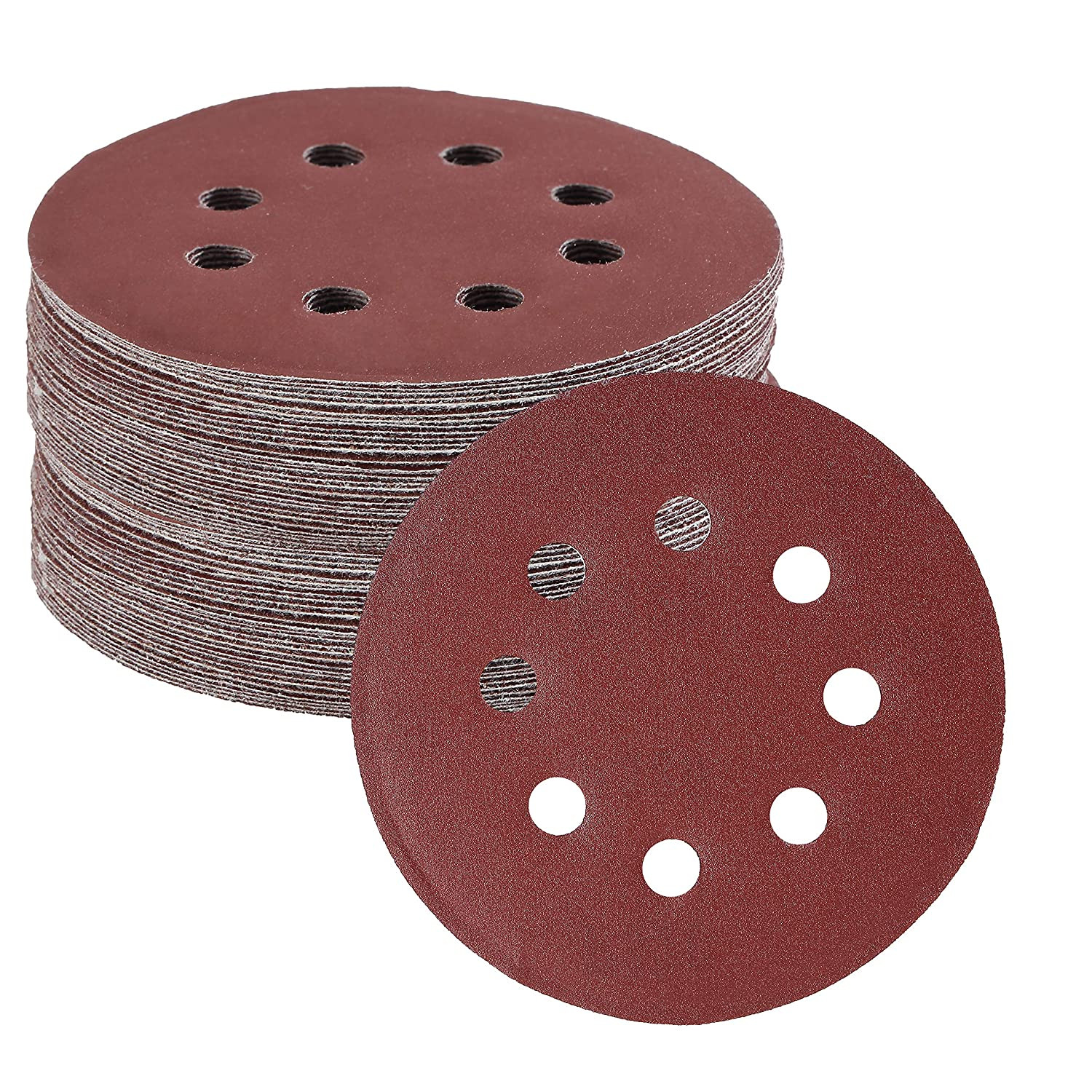 Bates- Sanding Discs 5 Inch 8 Hole, 30 Pack, Assorted Grits 40 80 120 220 320 60