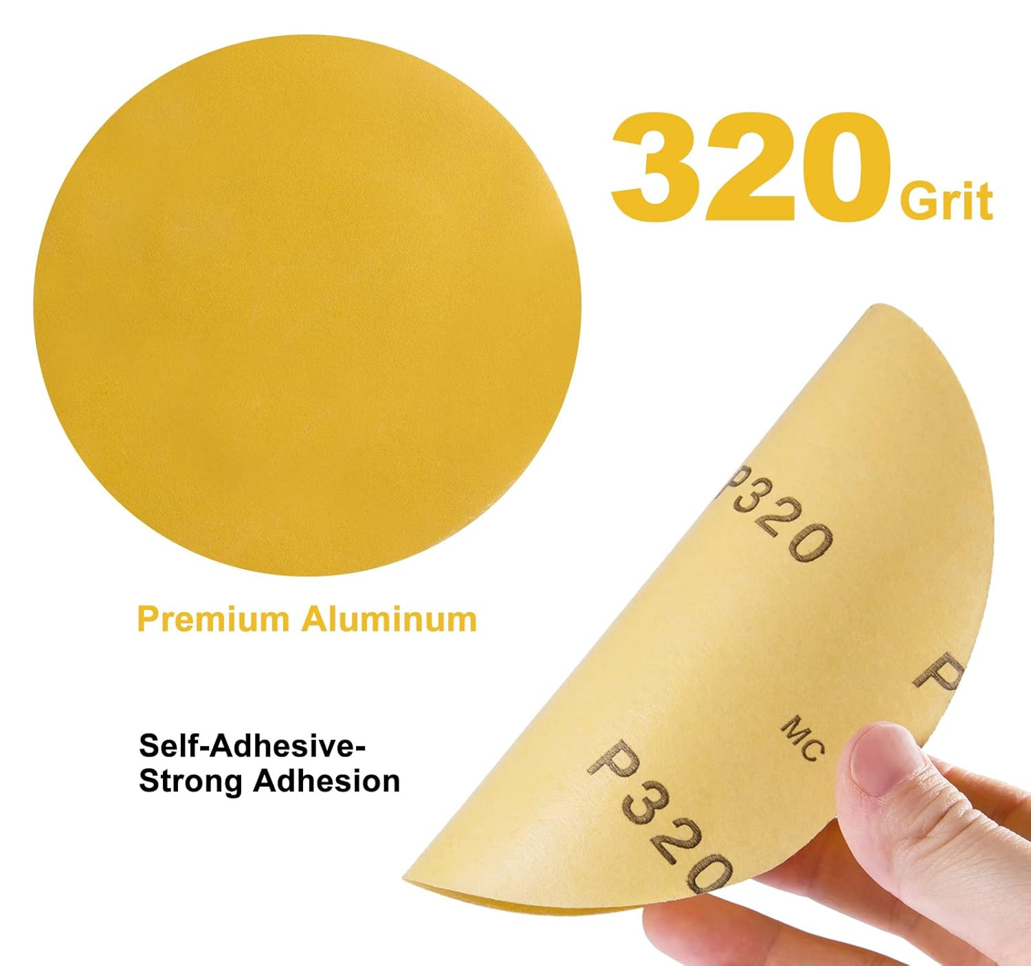 100 PCS 6 Inch Sanding Discs 320 Grit Sticky-Back Sandpaper Roll Adhesive