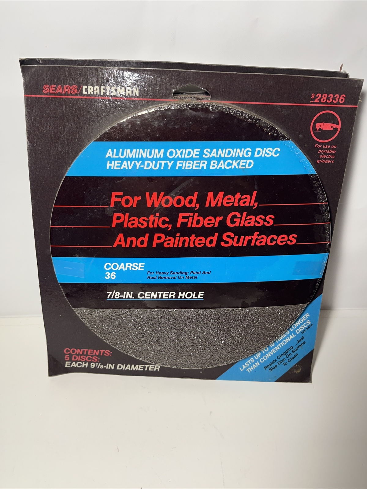 Sears Aluminum Oxide Sanding Disc Fiber Backed 9 1/8” 7/8” Center Hole #50 #30