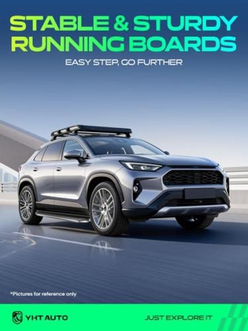 3 Inch Running Boards Side Steps Compatible with 2019-2024 Semi-gloss black