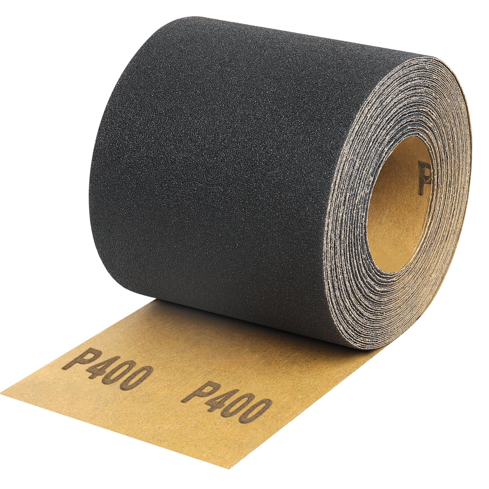 Shineboc 400 Grit Sandpaper Roll, 3-2/3″ Wide 11 Yard Wet Dry 3.6 inch, Black