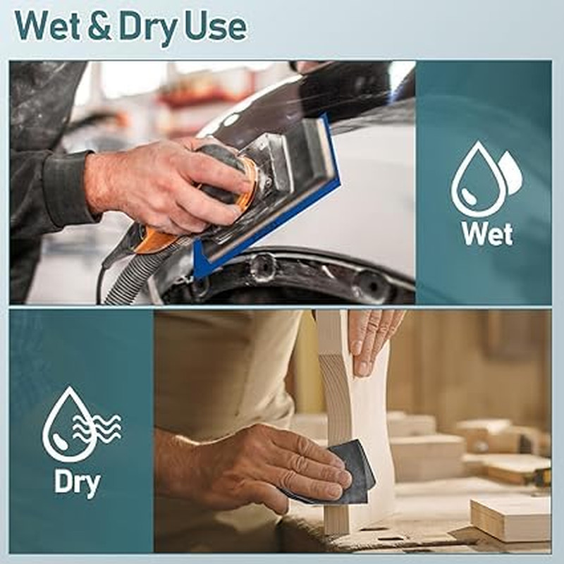 72PCS Wet Dry Sandpaper Assortment for Wood, Metal, and Automotive Finishing