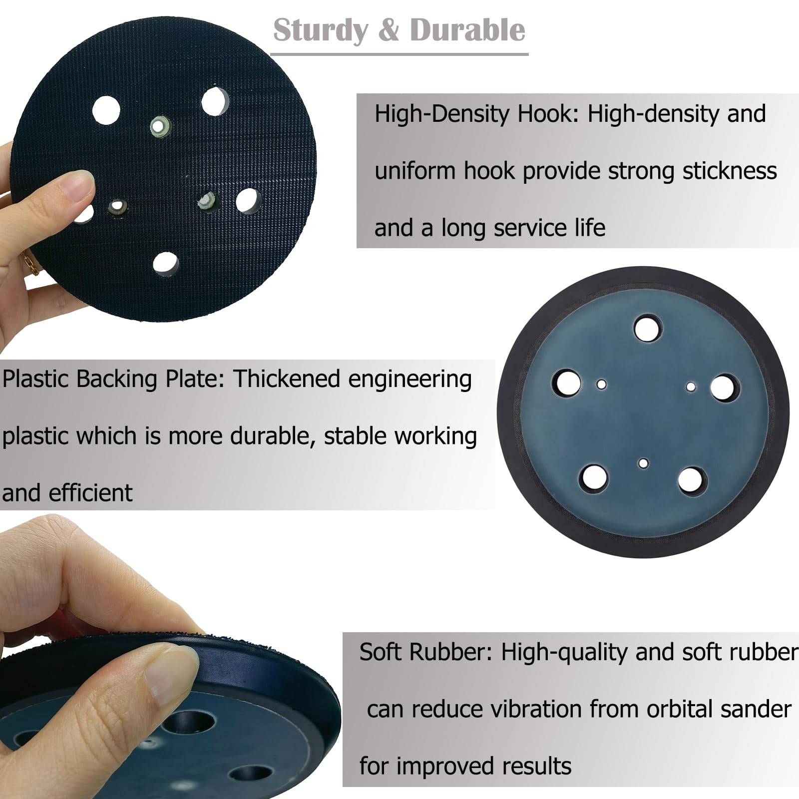 5-Inch Sander Pad for Porter Cable 333, 333VS Random Orbit Sanders – 5″ 5…