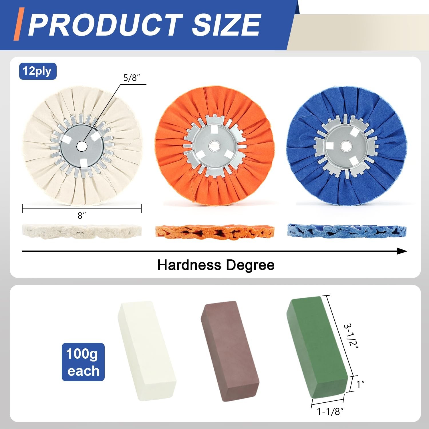 8 Airway Buffing Wheel Kit Polishing Wheel and Polishing Compound for Angle G…