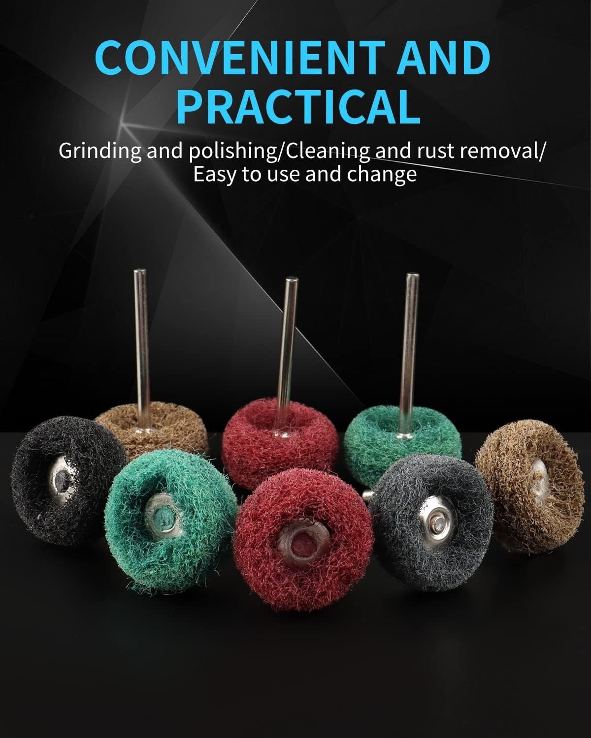 50 Pcs Abrasive Buffing Wheels, 1 inch Abrasive Buffing Polishing Wheels Burr…