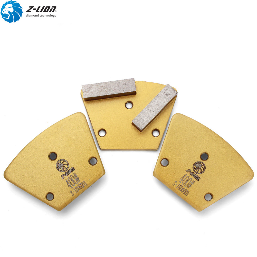 3PCS Floor Diamond Grinding Pads Grinding Disc Trapezoid Concrete Tool Grit 400