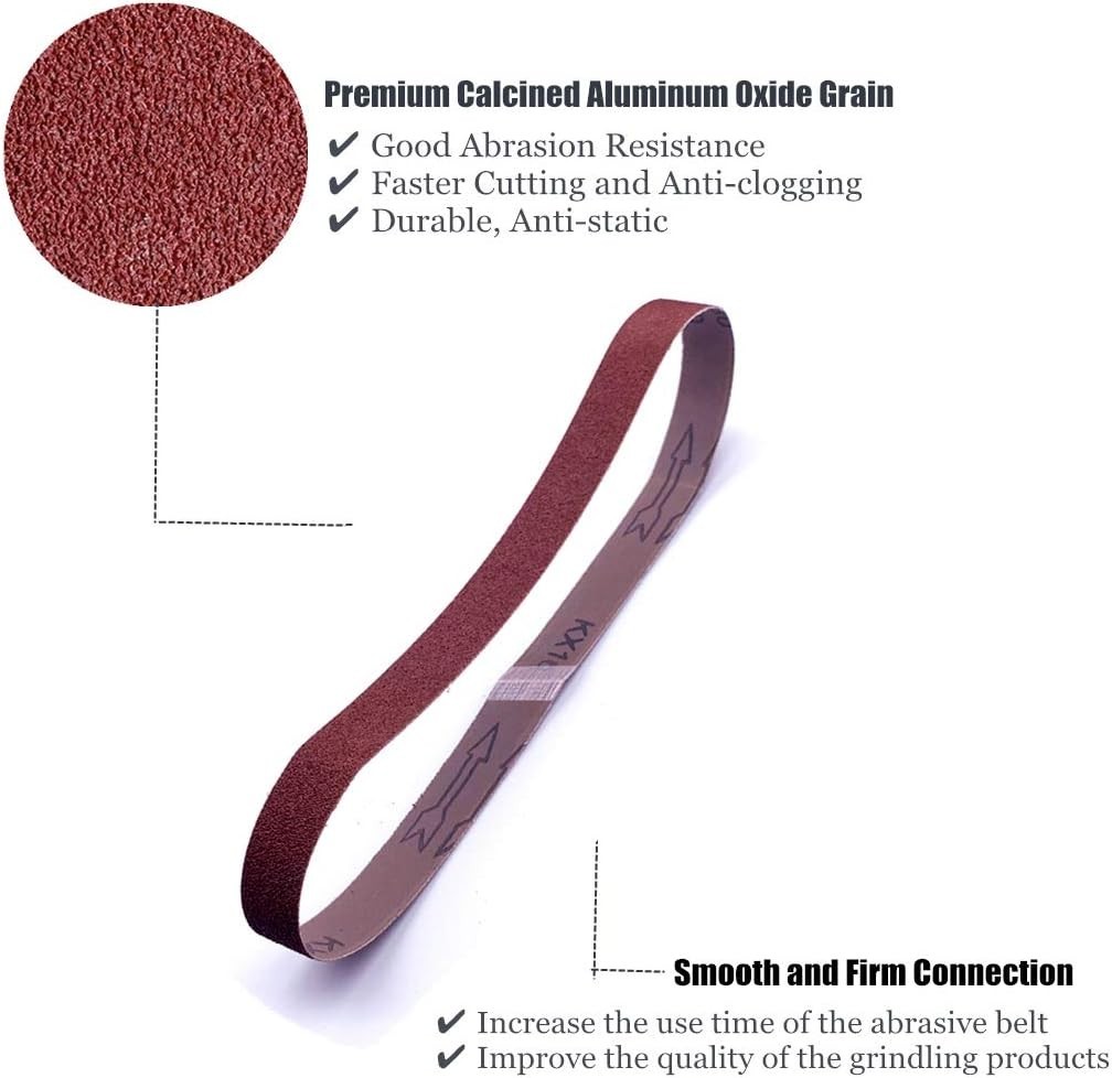 Versatile 80 Grit Sanding Belt Set – 3/8x13in – Pack of 24