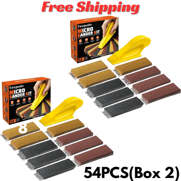 108PCS Premium Micro Sander, Detail & Mini Sander Block – Precision Small Hand