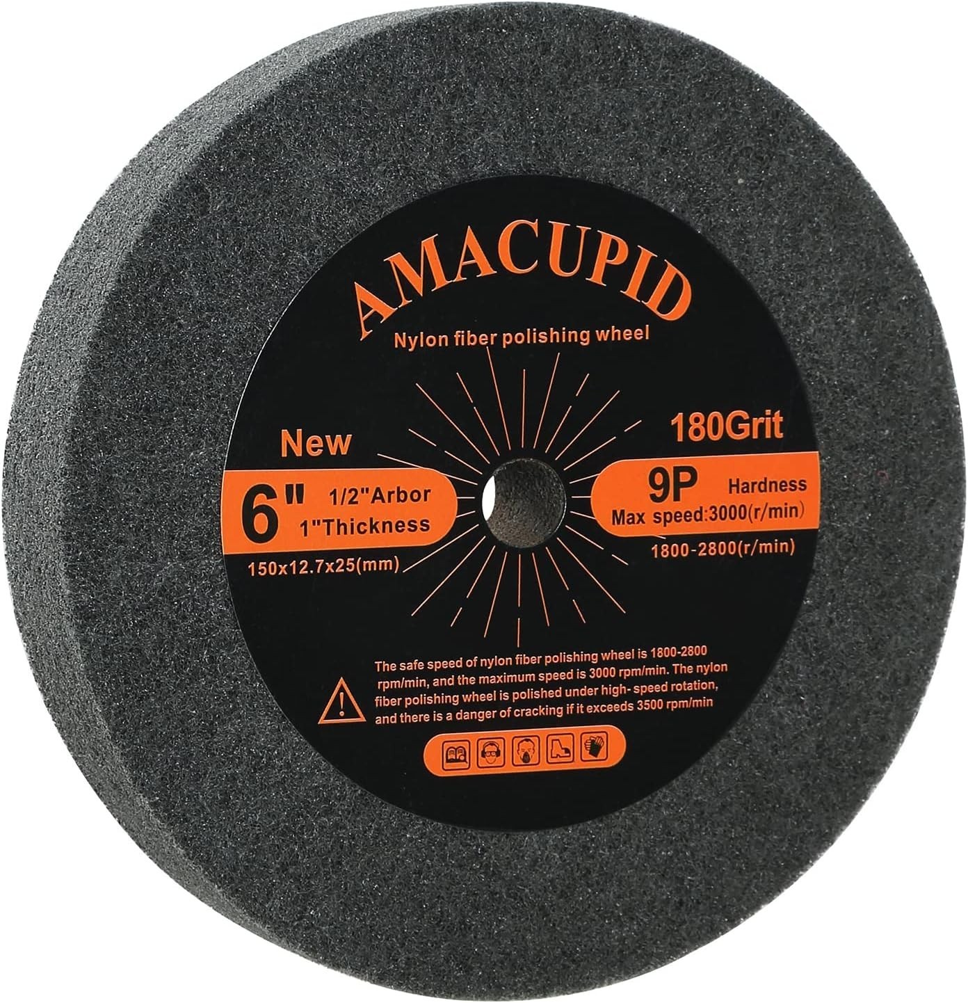 AmaCupid Deburring Wheel, Nylon Fiber Buffing Wheel 9P Hardness, 6 inch. for …