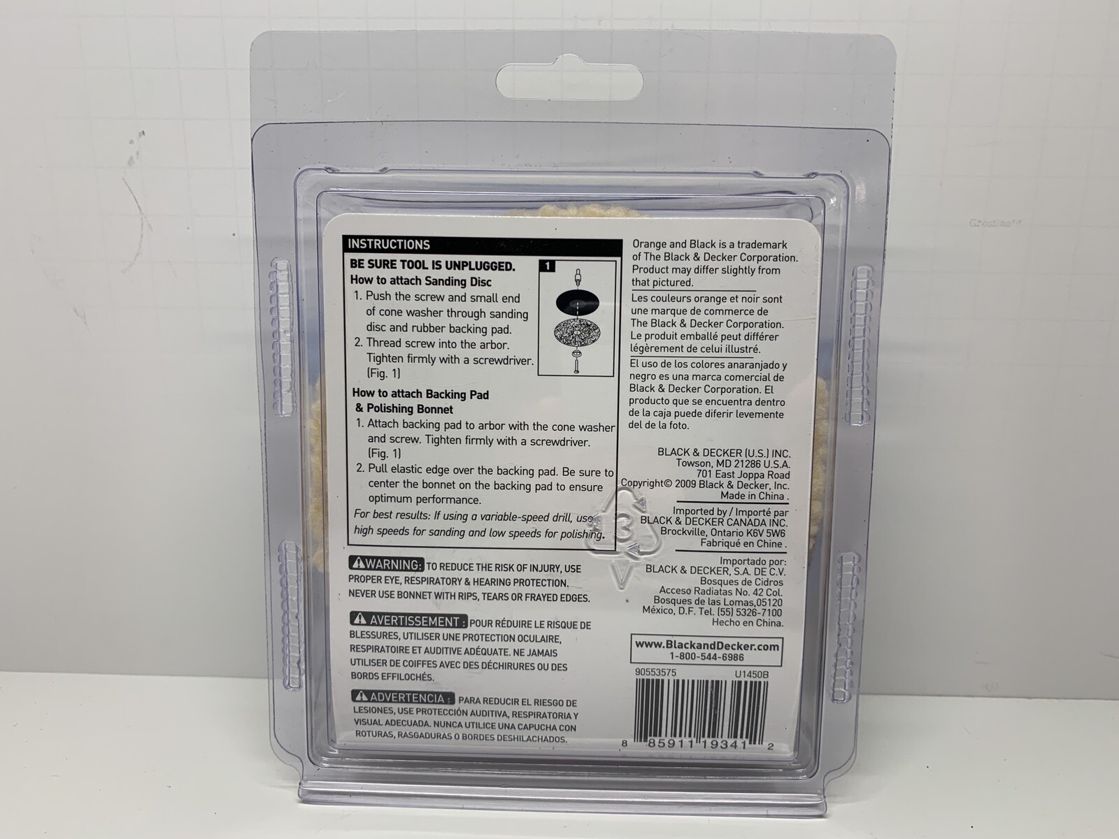 BLACK & DECKER 5 in SANDING And POLISHING KIT Bonus Light Duty Pad
