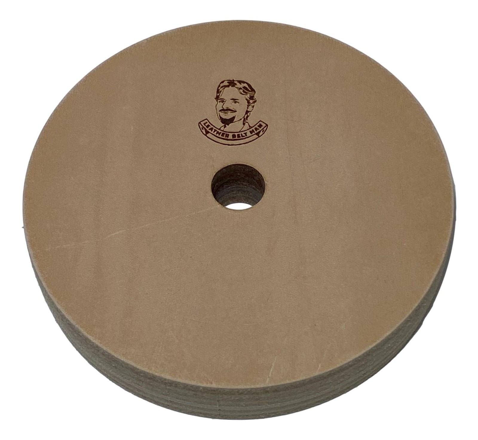 4″ Diameter Leather Honing Wheel – Fits 1/2″ Arbor – White Compound (3/4″ Width)