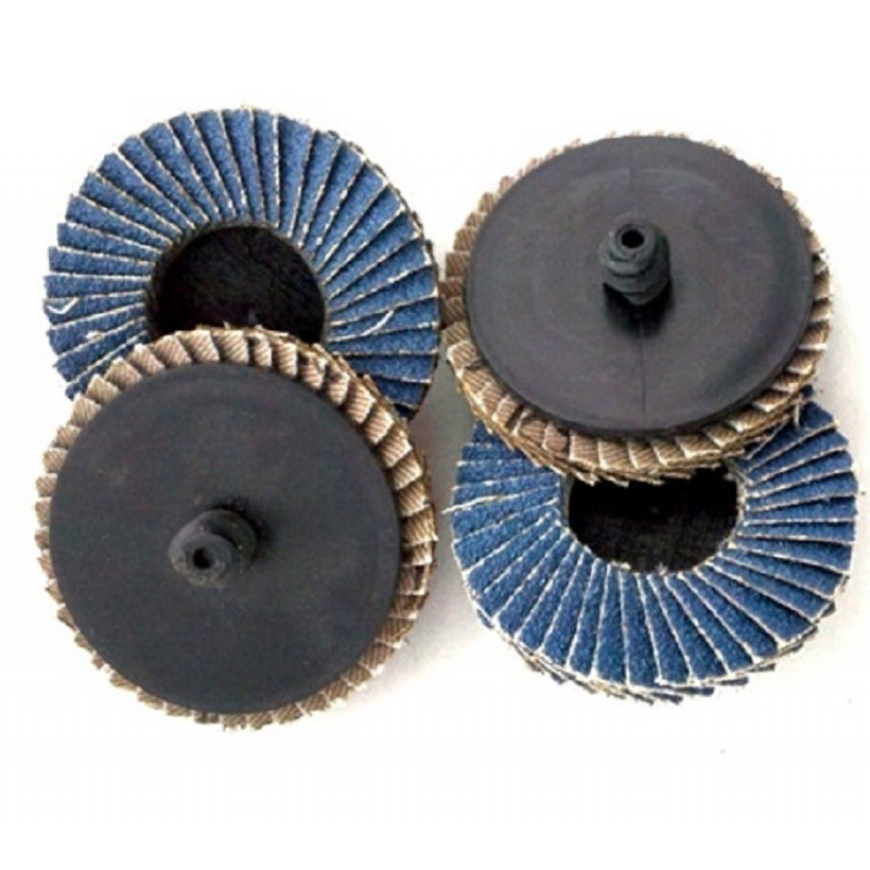 IIT 120 Grit 2″ Flap Wheels Discs And 1/4″ Shank Mandrel Roll Lock R Style 81027