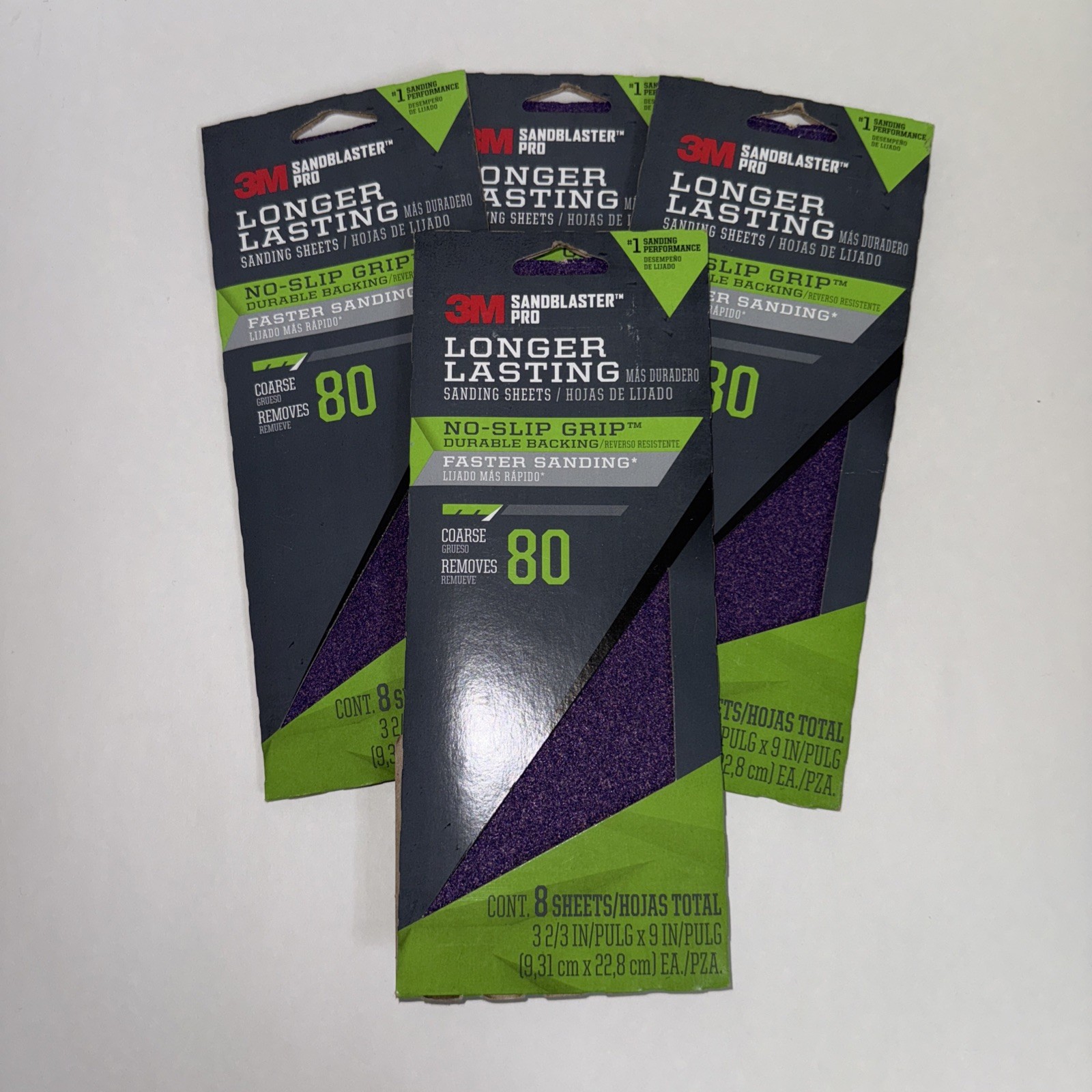 3M SandBlaster Pro Coarse 80-Grit Sheet Sandpaper 8 Count New