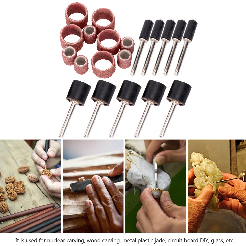 20 Pcs Automotive Sandpaper Rotary Tool Polishing Kit Grinder Sanding