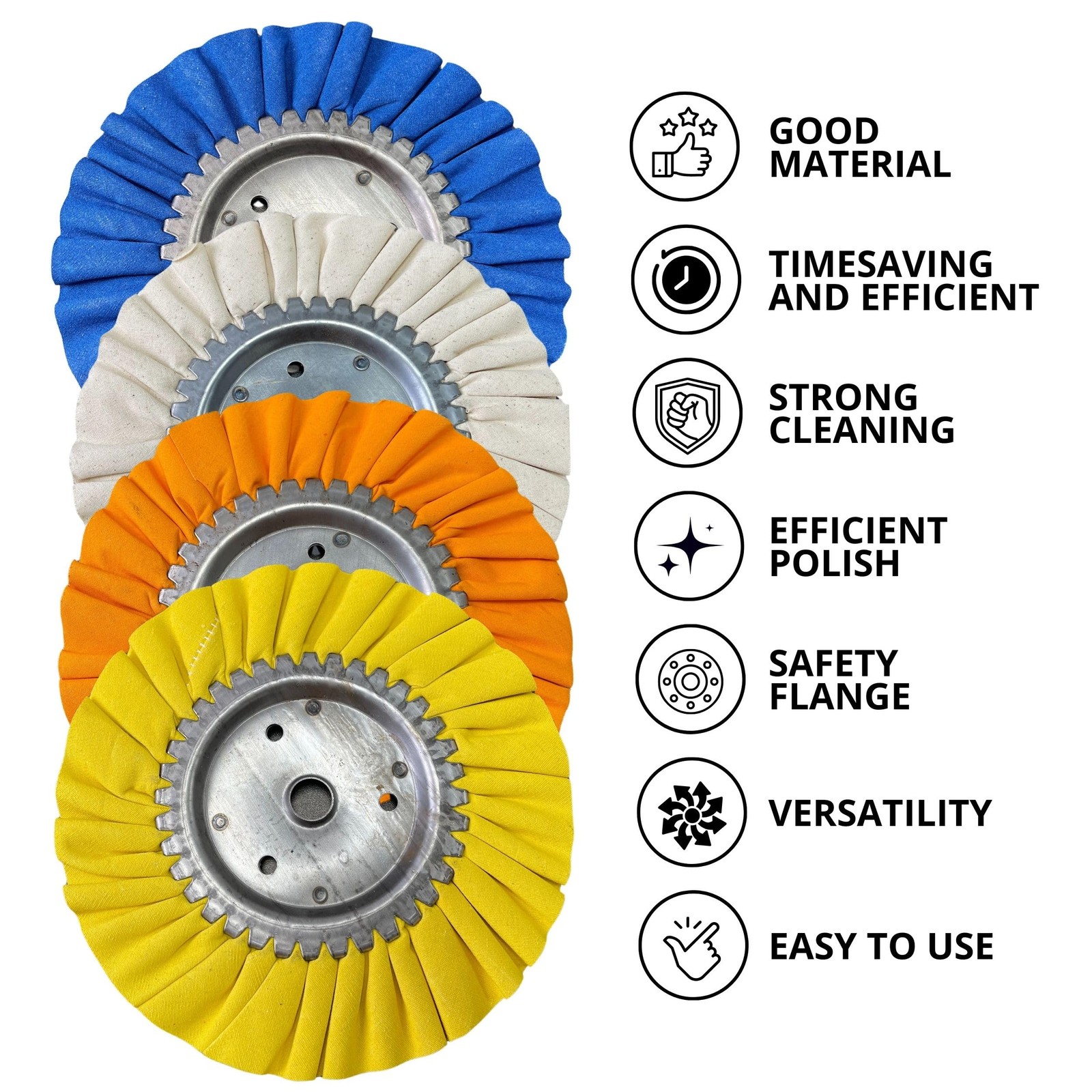 8 Pack Aluminum Polishing Kit 8 Inch Buffing Wheel Rake for Angle Grinder Me…