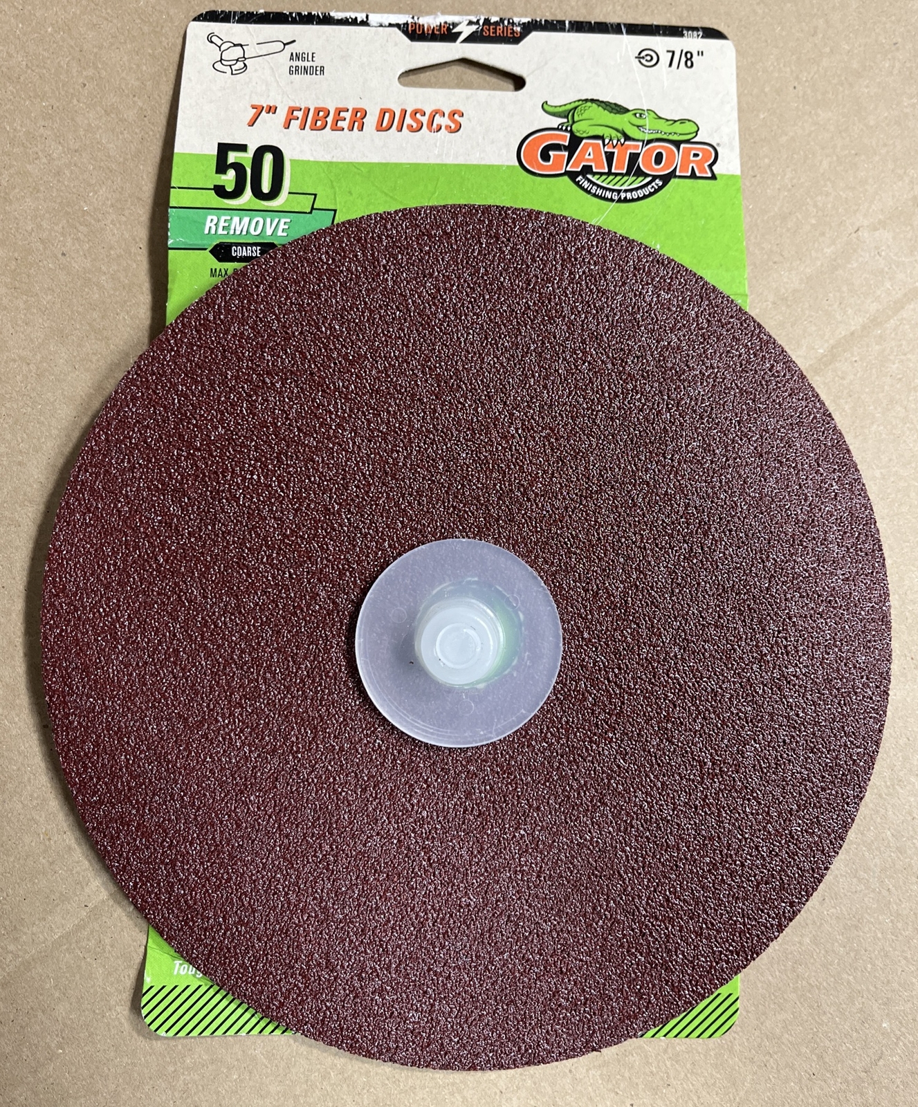 Gator Power 7″ Fiber Discs 50 Coarse, 7/8 hole Pack of 3 Discs New