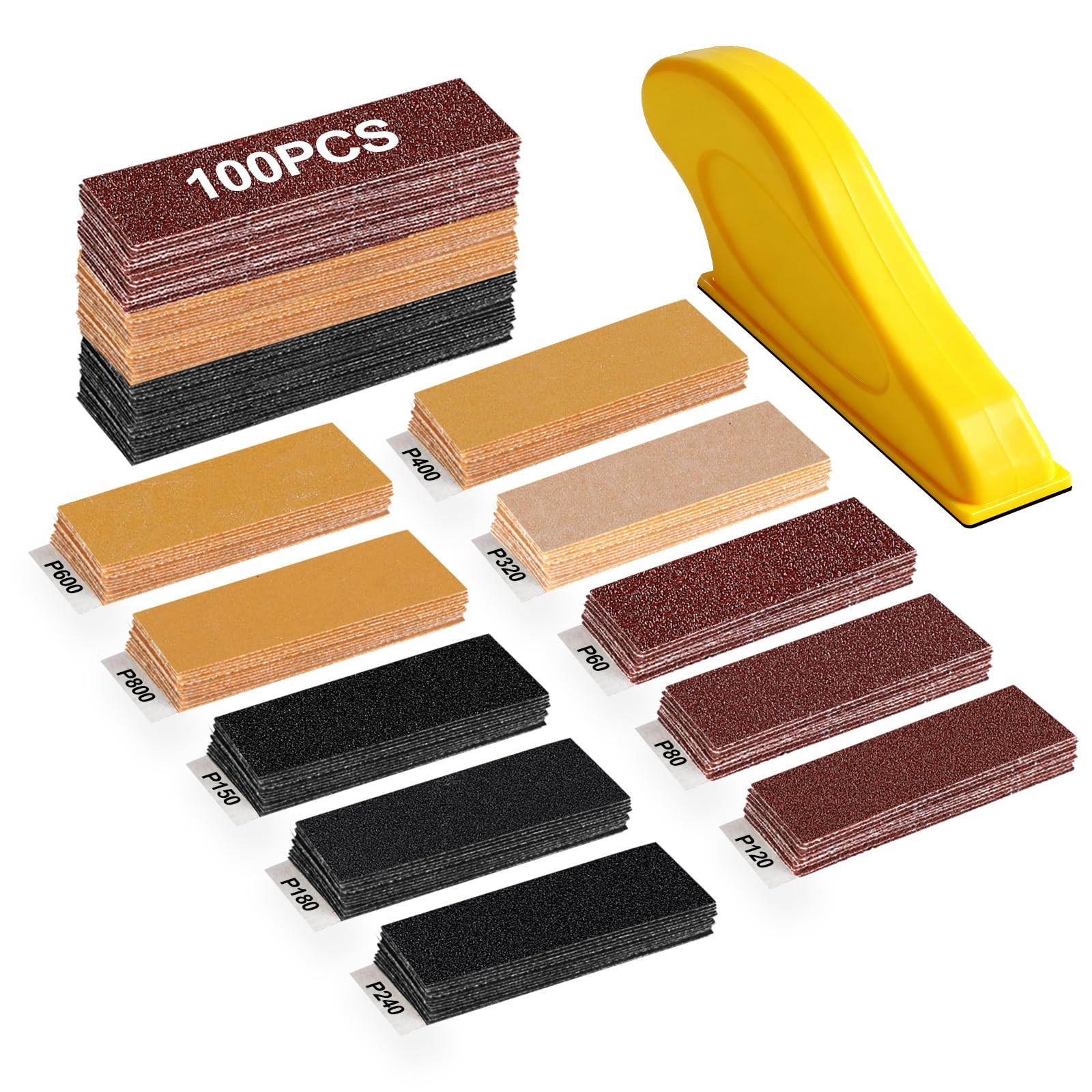 100PCS Professional Micro Detail Sander Kit, 3-in-1 Precision Mini Finger San…