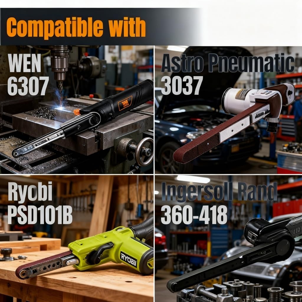 Complete 20-Piece Sanding Belt Set – 1/2 x 18 Inches for Wood & Metal Finishing
