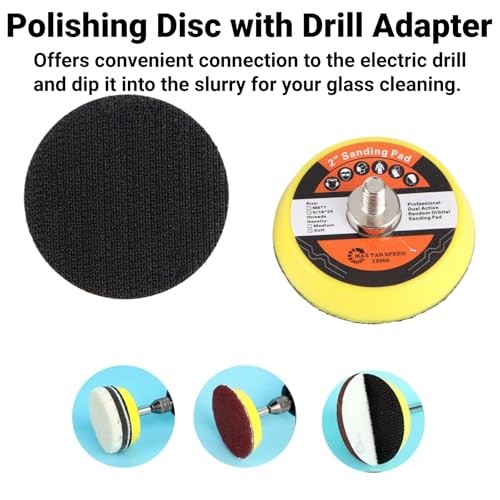 Windshield Scratch Remover Set Glass Polishing Kit Abrasive Discs Polish Pads