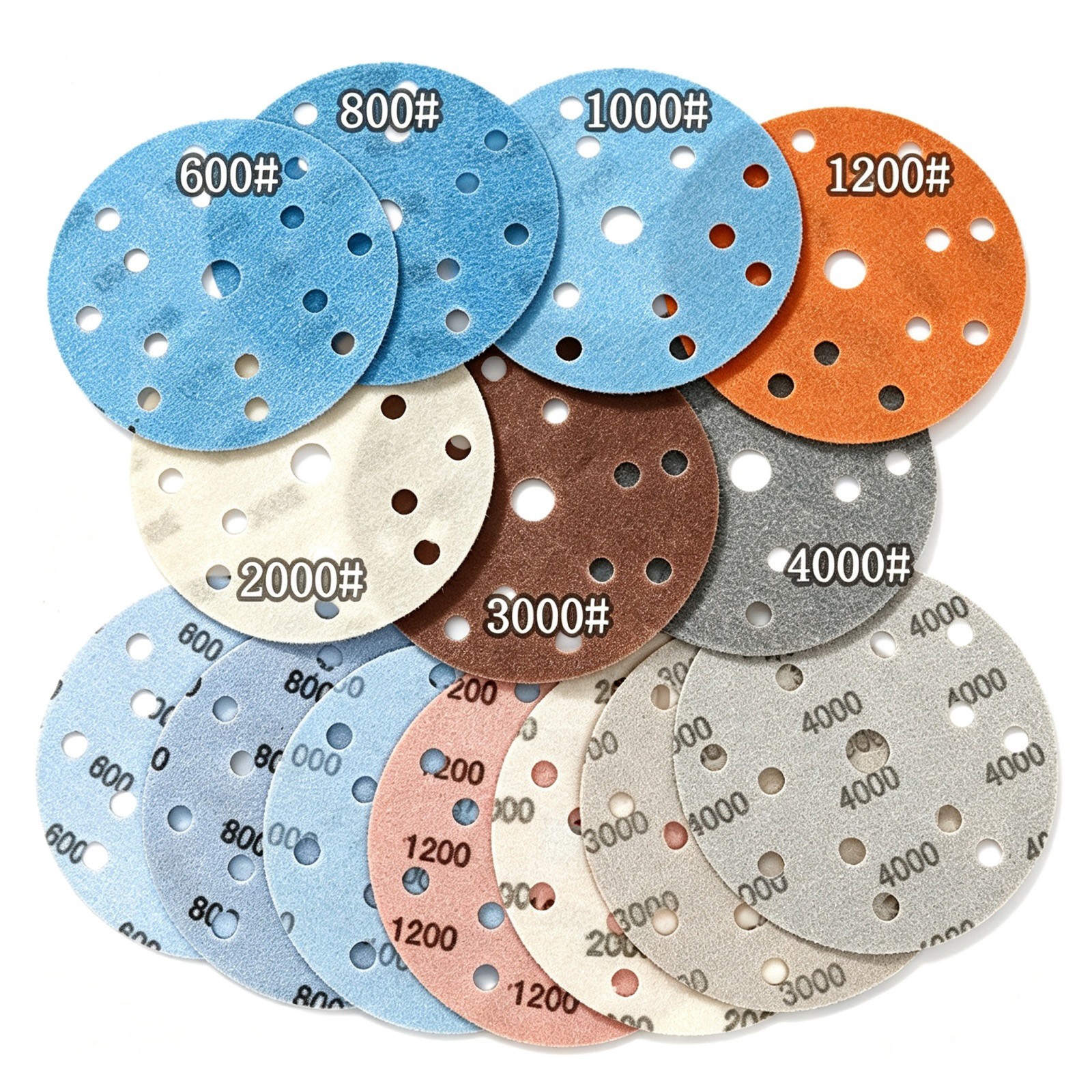 6″ 150mm Wet and Dry Sanding Discs Film Sandpaper Hook & Loop Pads 600-5000 Grit