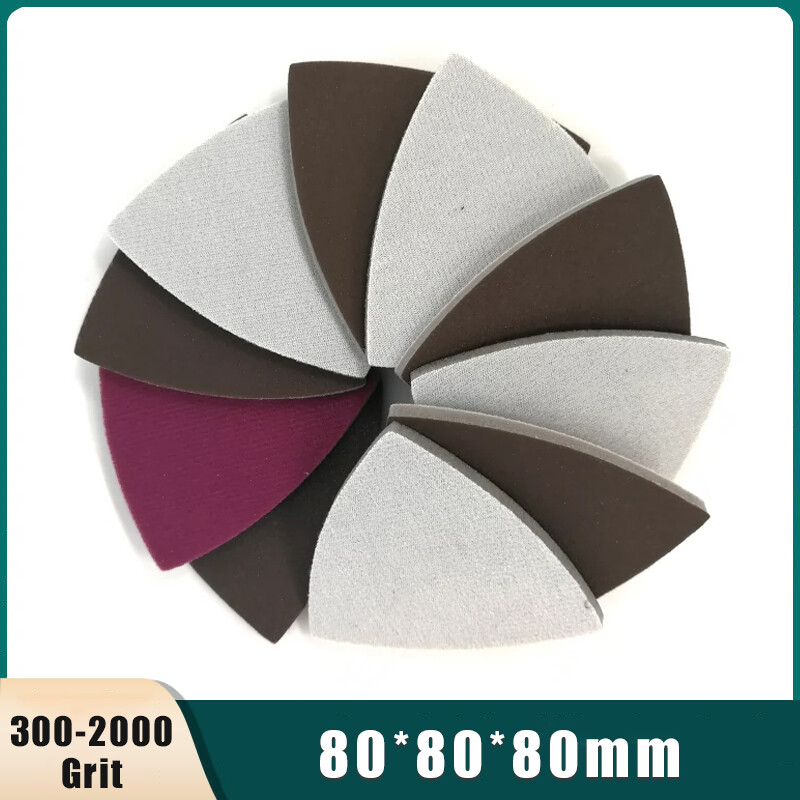 80*80*80mm Triangle Sponge Red Sandpaper Wet And Dry Sanding Discs 300-2000 Grit