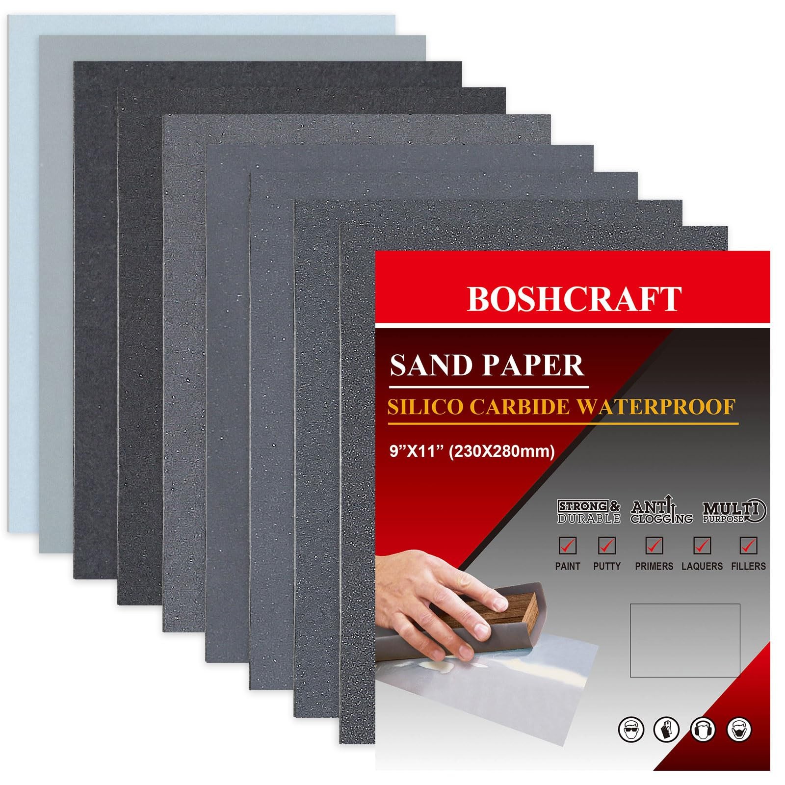 25 Pcs Wet Sandpaper, Sand Paper Assortment 400/600/800/1000/1200/1500/2000/2…