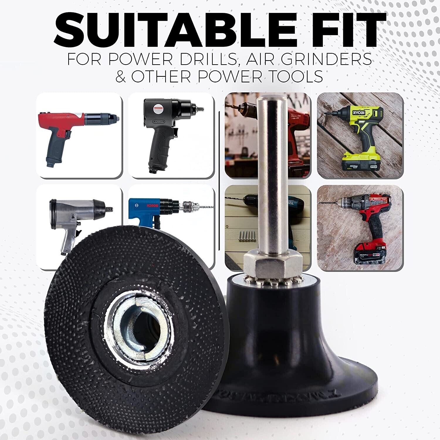 2 inch, Disc Pad Holder Roll-on Conditioning Sanding / 3 Pack
