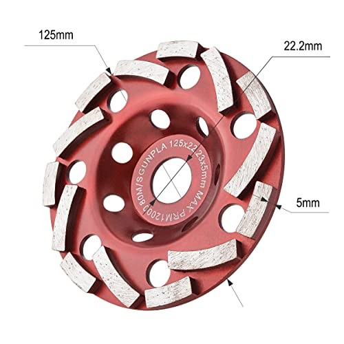 Diamond Grinding Cup Wheel 5 inch for Angle Grinder, Polishing and 5-Inch