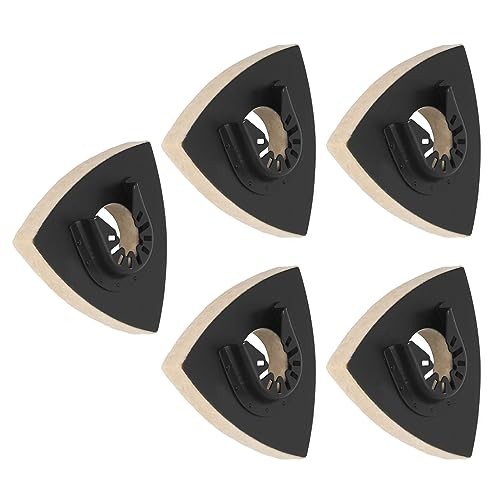 5PCS Buffing Pads Triangular Wool Felt Polishing Pad with Alloy Steel Base